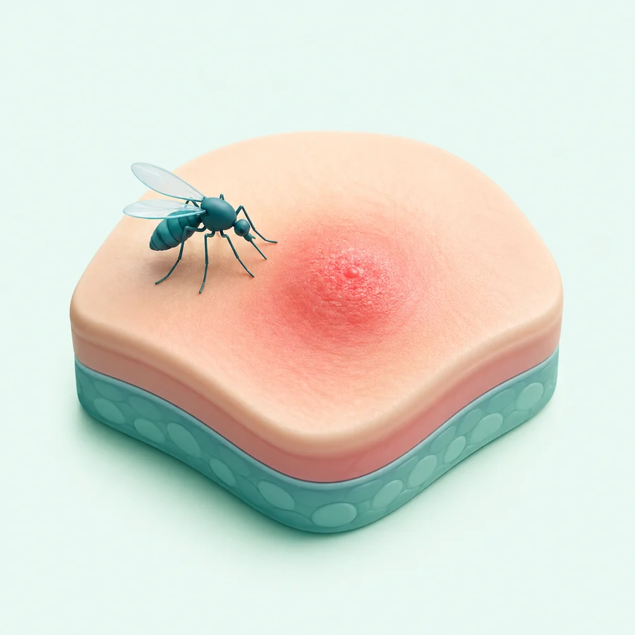 Infected insect bites support illustration